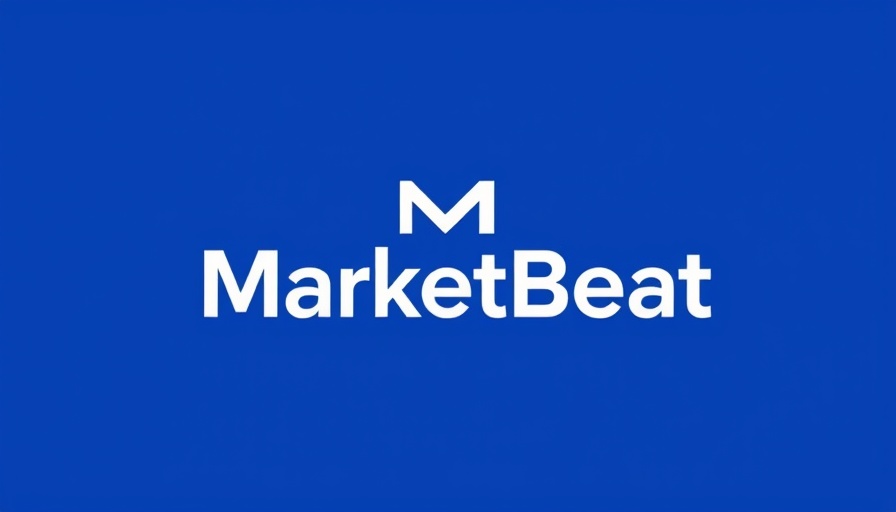 Minimalist MarketBeat logo on blue background