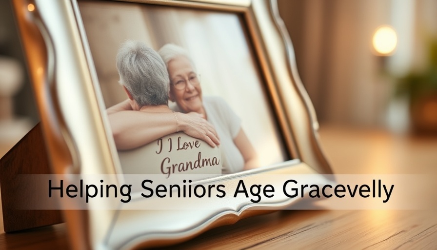 Sentimental frame with elderly couple; 'senior care at home' theme.