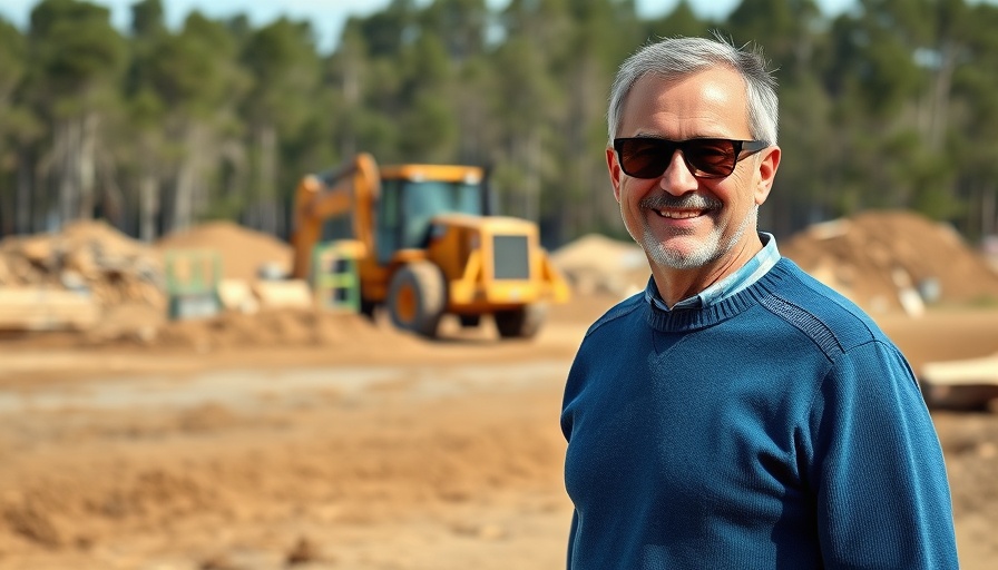 Man at construction site for independent living for seniors in Muskegon.