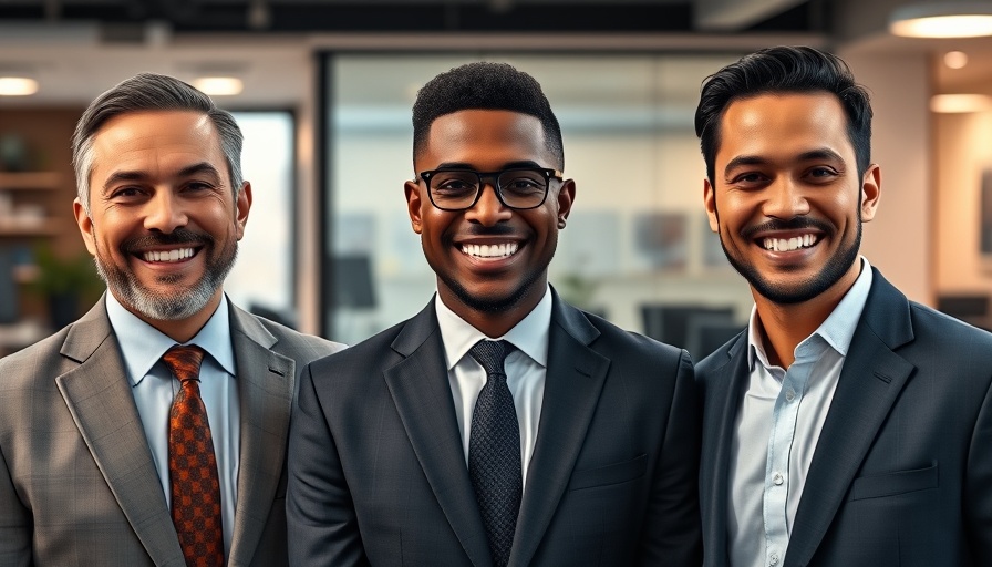 Three professional men smiling for Financial Planning Month feature.