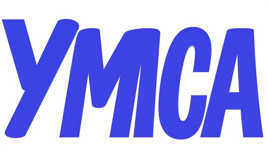 YMCA logo with vibrant blue and purple colors