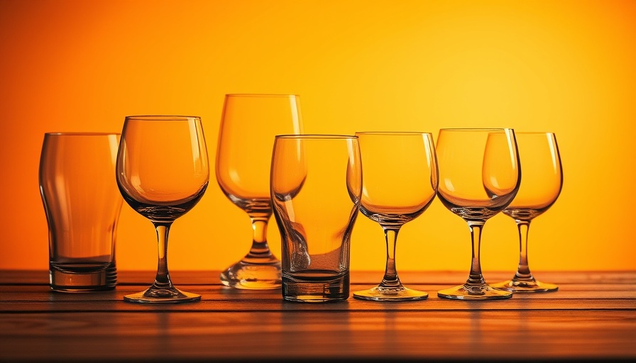 Elegant glassware silhouettes highlighting Dry January impact on drinking rates.