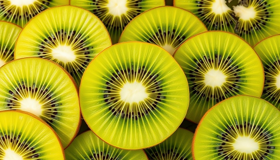 Fresh kiwi slices nutritious for high blood pressure.