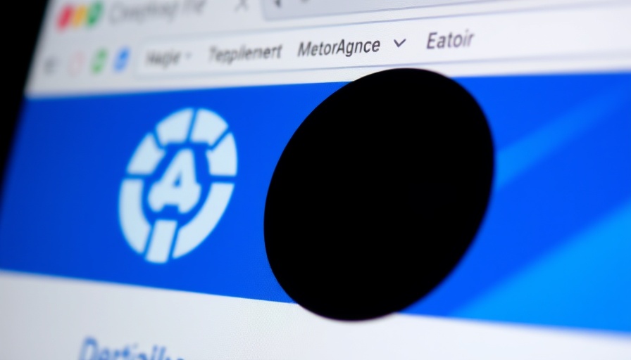 CMS logo on screen amid blurred website backdrop.