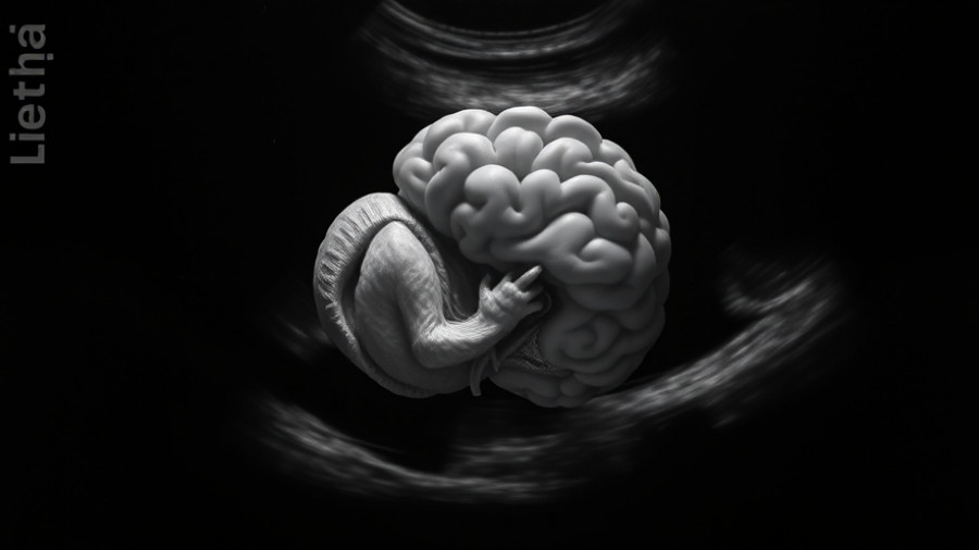 Ultrasound showing fetal brain structure related to autism genetic differences.
