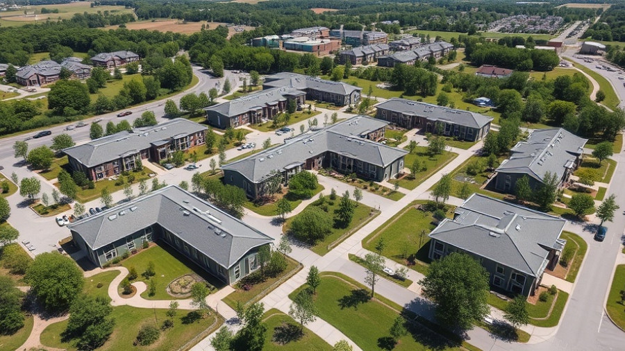 Aerial view of a senior independent living community in Marysville.