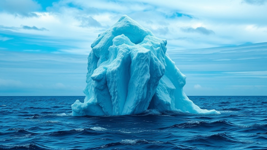 Artistic iceberg shaped like a head, symbolizing dementia.