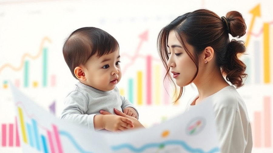 Graphic of a woman with graphs and a baby, representing genetic testing for family planning.