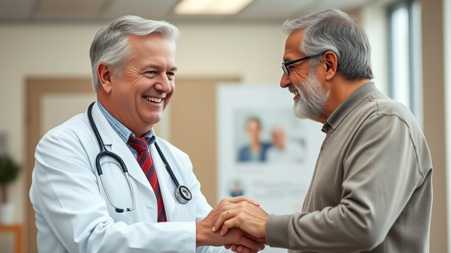 Warm interaction between patient and doctor highlighting Medicare Advantage plan comparisons.