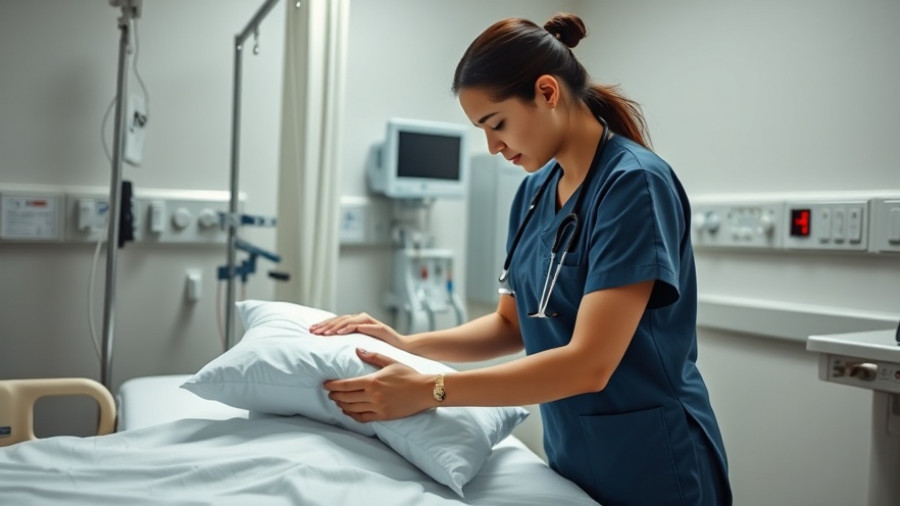 Nurse adjusts hospital bed in Wyoming healthcare facility.