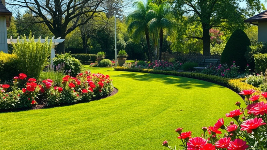 Spokane lawn care services showcasing lush green lawn and garden.