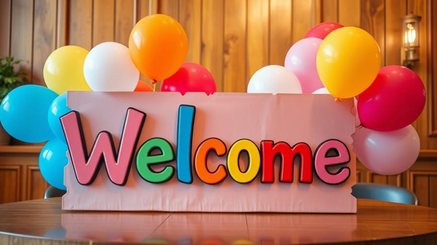 Colorful 'Zesty Zeniors' sign on a table welcoming attendees.