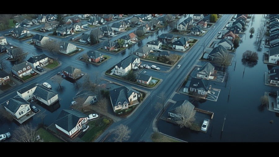 Aerial view highlighting flood insurance options for seniors in Muskegon.