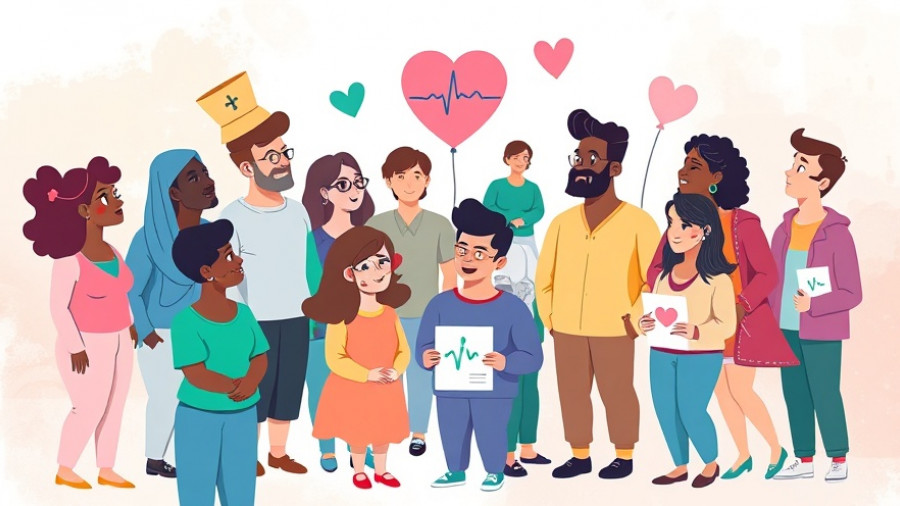 Illustration of diverse individuals exploring alternative health insurance options in Muskegon.