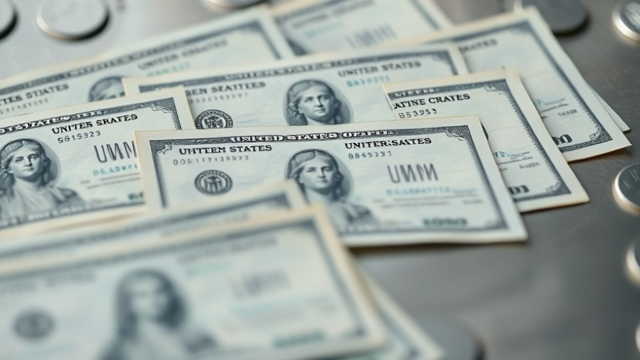 Bulk United States Treasury checks showcasing grid pattern and Statue of Liberty.