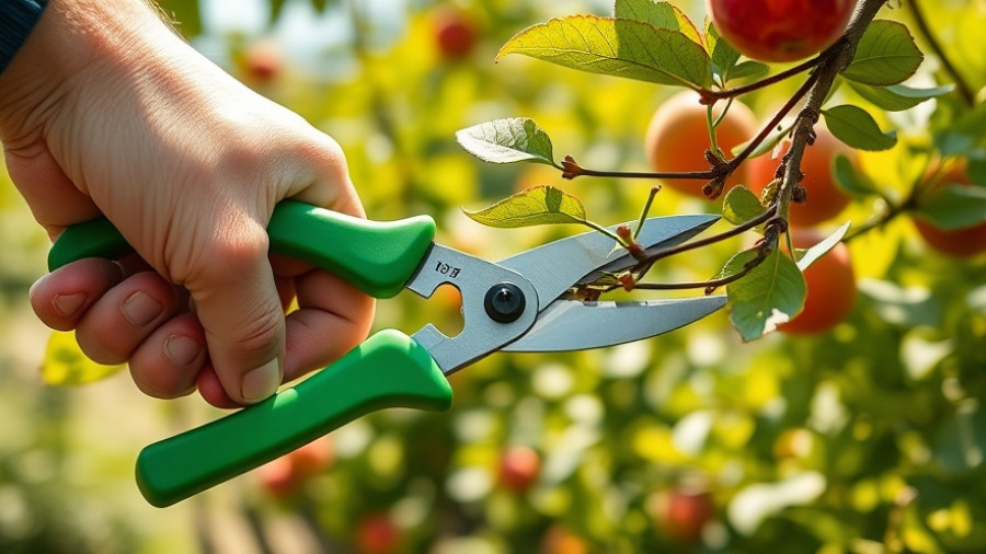 Hand using pruning shears for restorative pruning service.