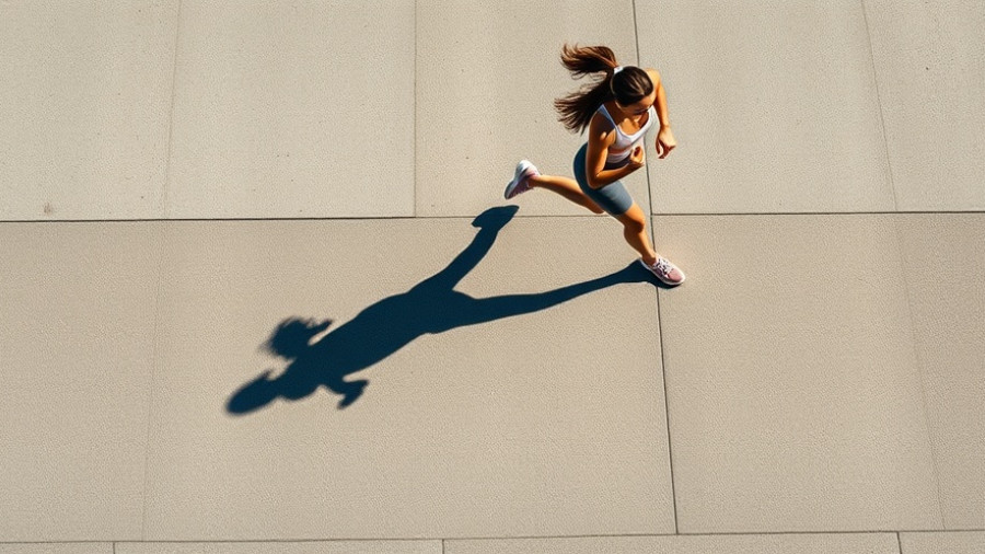 Aerial shot of female runner promoting endurance training.