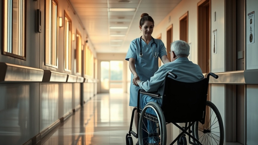 Nurse assisting patient down hospital corridor, Medicare Advantage plan comparisons Muskegon.