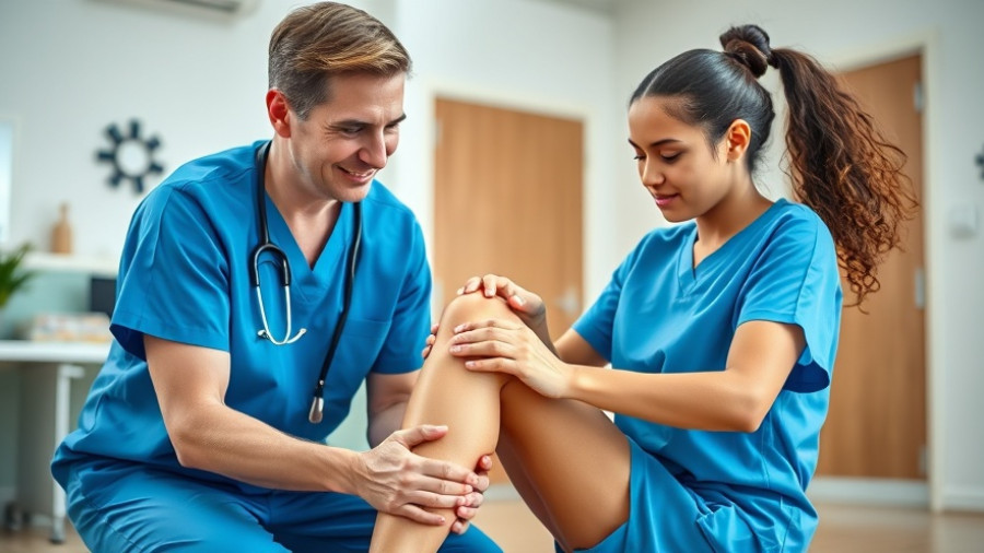 Healthcare professional wrapping athlete's knee, focusing on injury prevention.