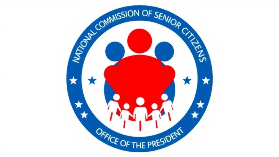 National Commission of Senior Citizens emblem highlighting cash benefits for seniors.