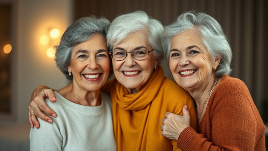 Happy senior women at Senior Lifestyle Expo Freeport embracing joyfully.