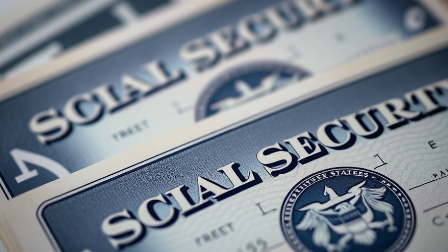Close-up of Social Security checks for applying for Social Security in Muskegon.