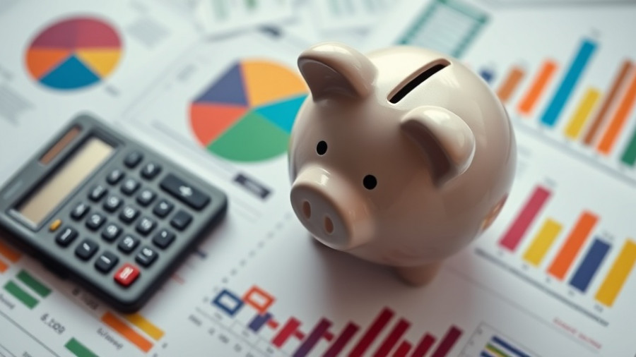 Piggy bank and calculator on financial charts related to 401(k) tax-break guidelines.