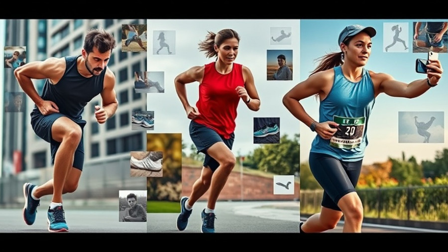 Dynamic collage of athletes in 2025 marathon running gear.