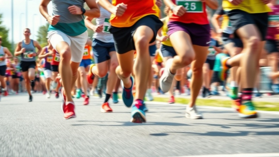 Dynamic photo of everyday athletes running in a race.