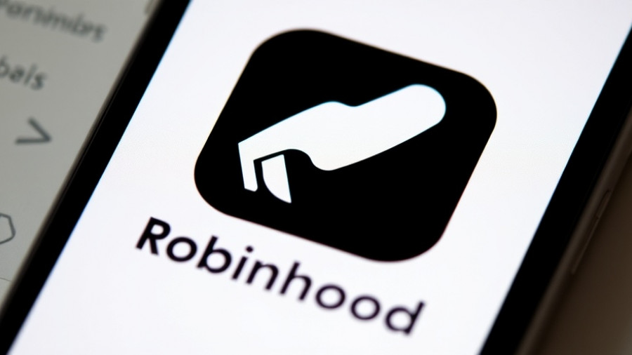 Robinhood logo illustrating stock surge concept.
