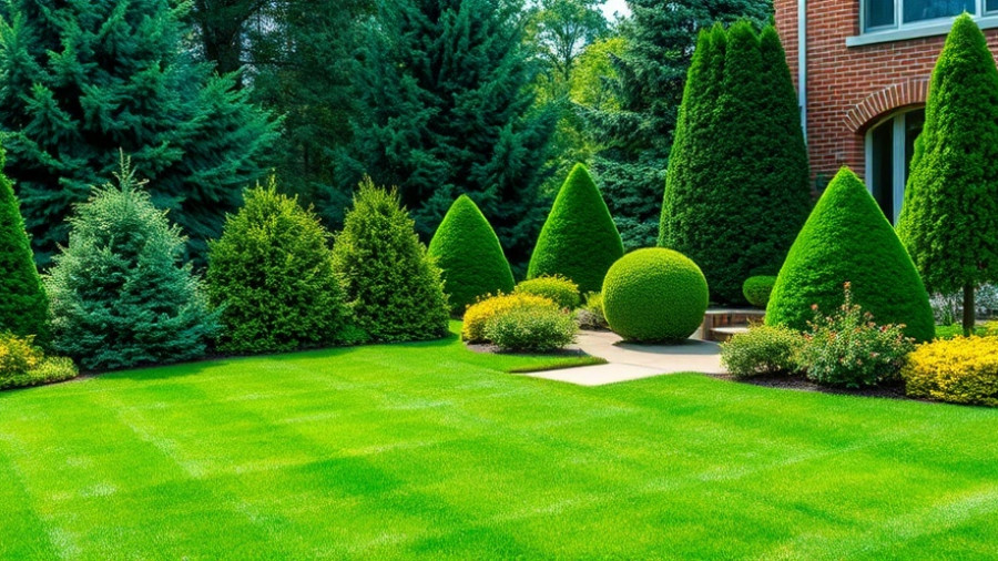 Vibrant lawn with trimmed shrubs and a paved path in Shelby, MI.