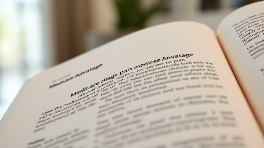 Medicare Advantage plan details in a book, focus on text