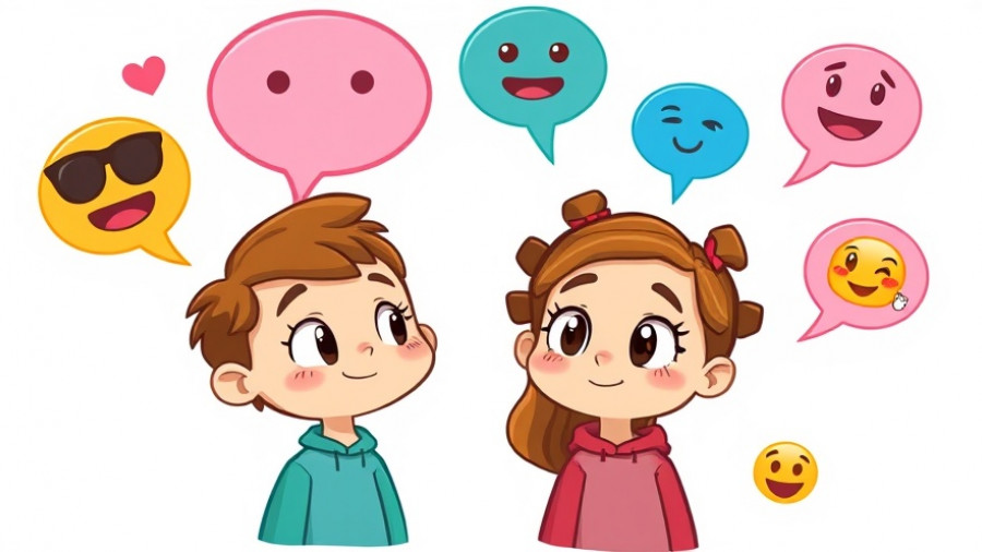 Cartoon of two characters discussing symbols, illustrating language switching in multilingual autistic adults.