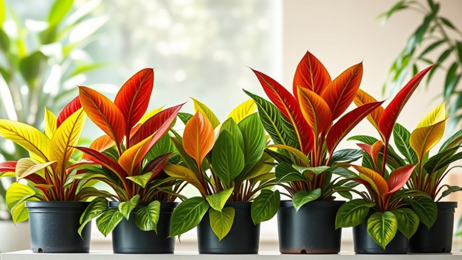 Healthy potted Alocasia plants on a white shelf indoors.
