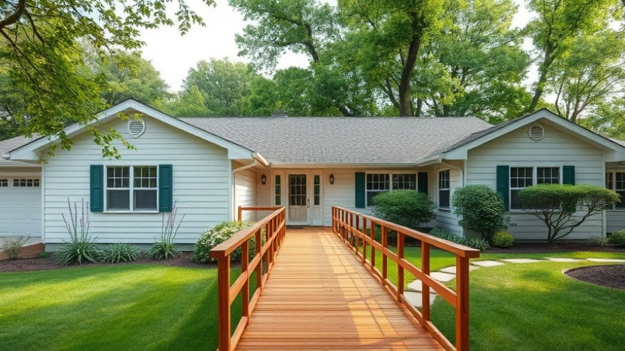Charming suburban house with accessibility ramp in Muskegon garden setting