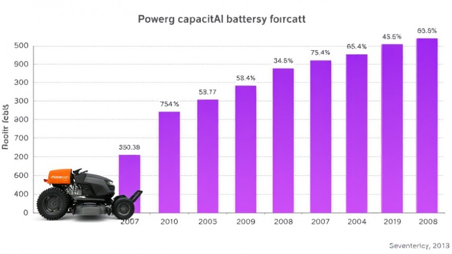 AI Lawnmower Market growth chart by battery capacity 2025-2034.