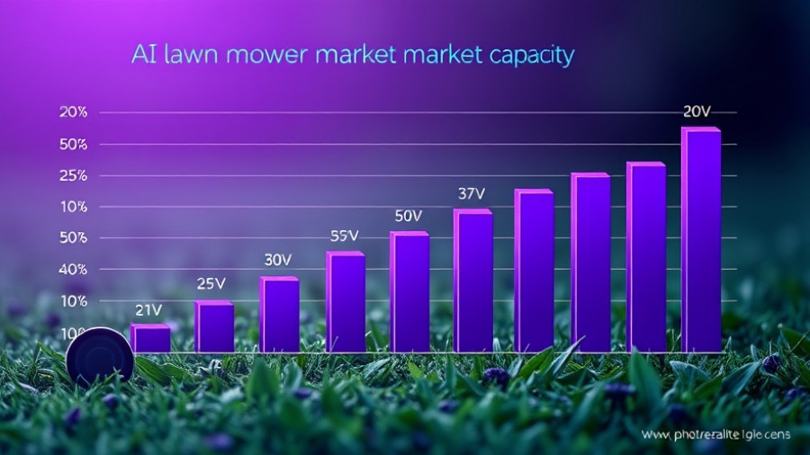 AI lawn mower market growth by battery capacity from 2025 to 2034.