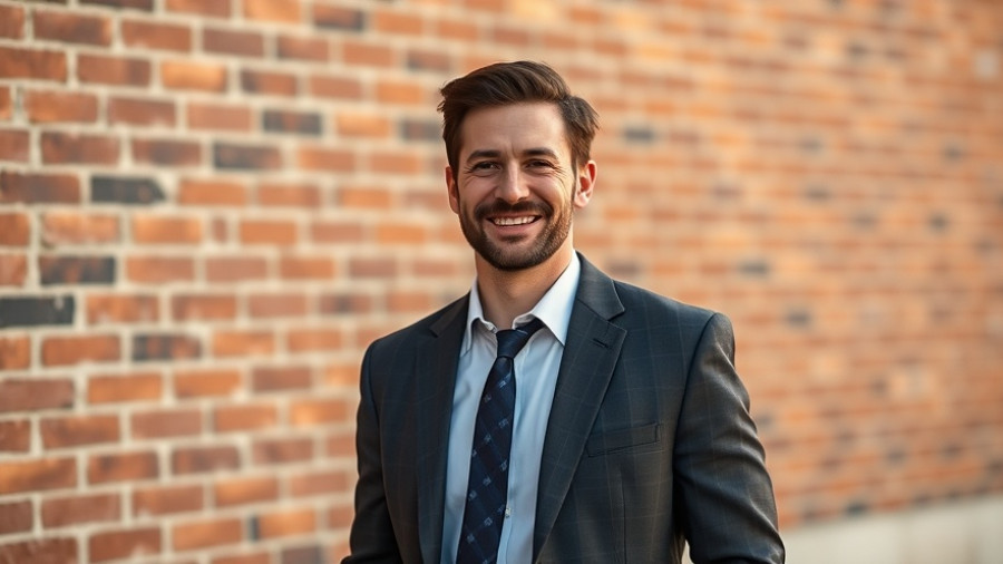 Health tech company executive in Muskegon portrait.