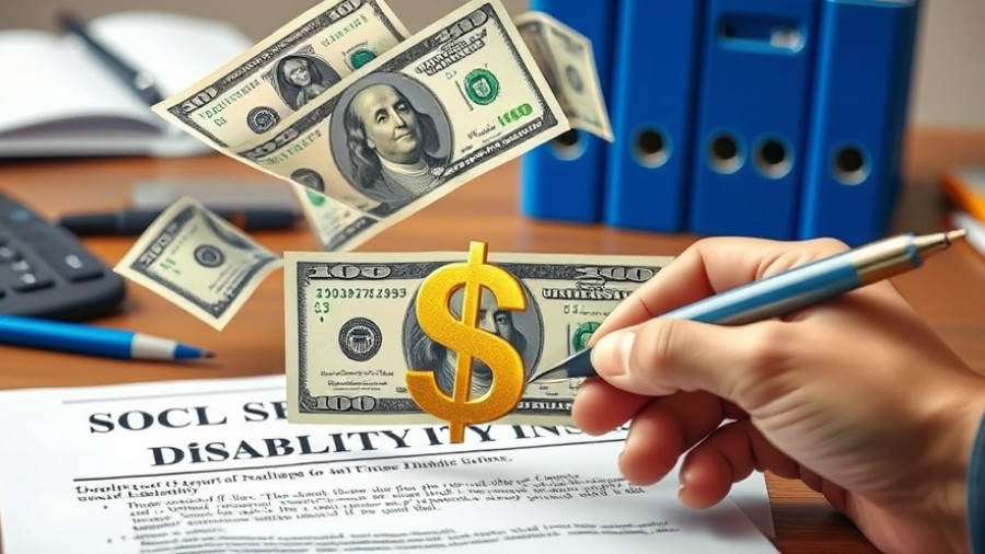 Final SSDI Payment October 2025 document with money and pen.