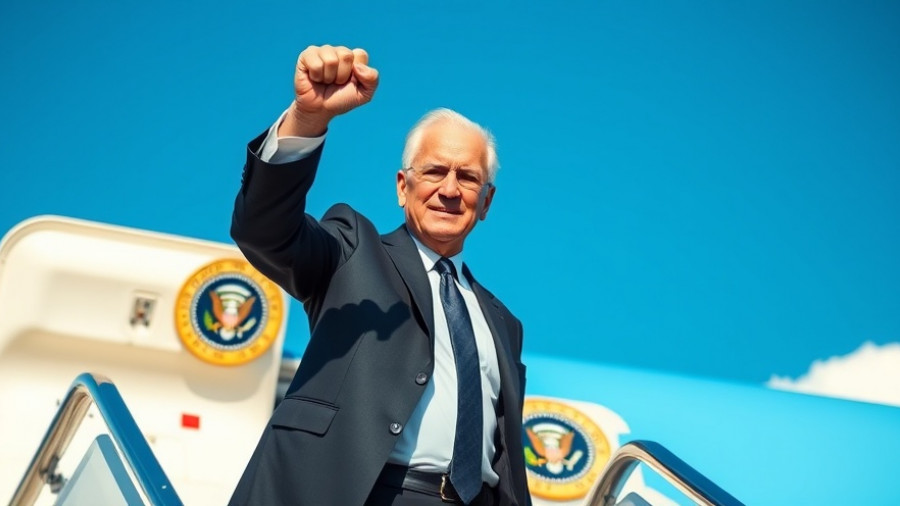 Trump boarding plane amidst concerns of security threats.