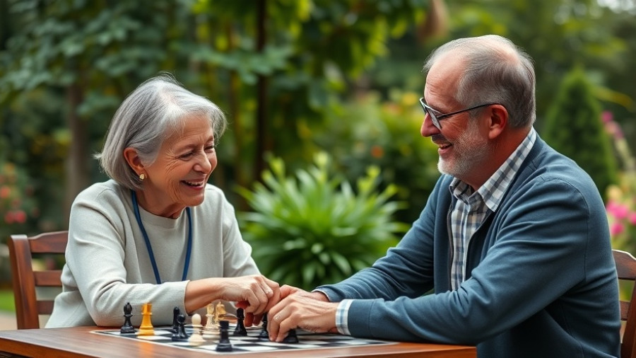 Caregiver assisting elderly man with chess, specialized Alzheimer home care San Antonio.