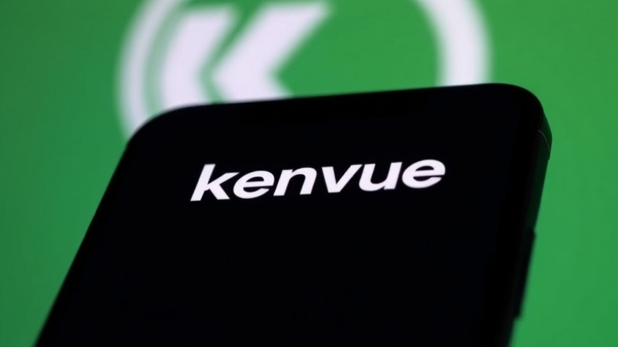 Kenvue logo on smartphone, green background; Tylenol autism safety concerns.