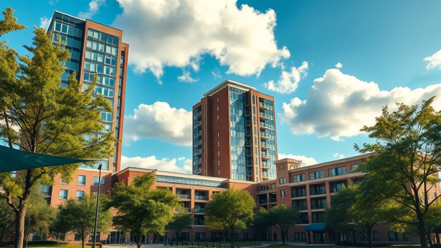 Cost of living in Muskegon for seniors, modern living complex.