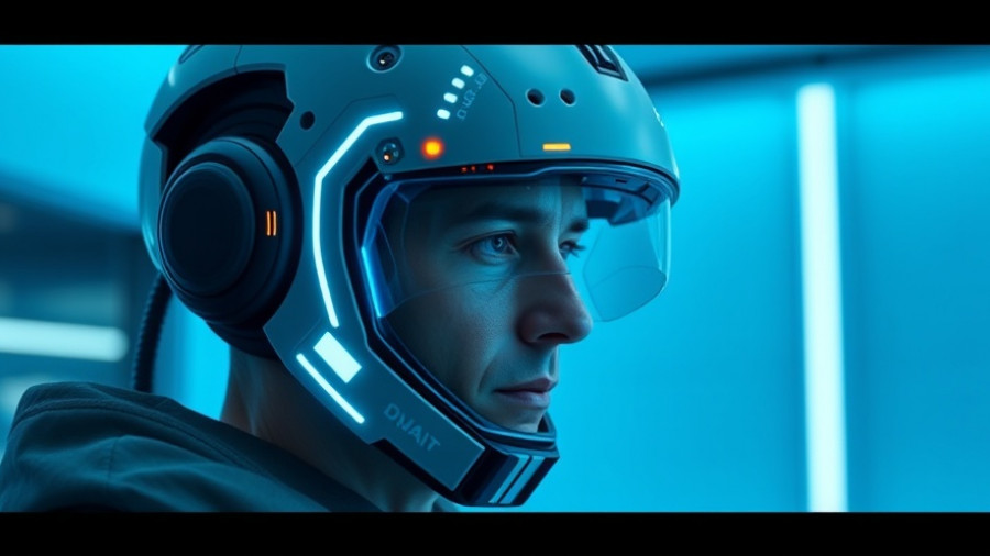 High-tech sports helmet with digital features for martial arts.