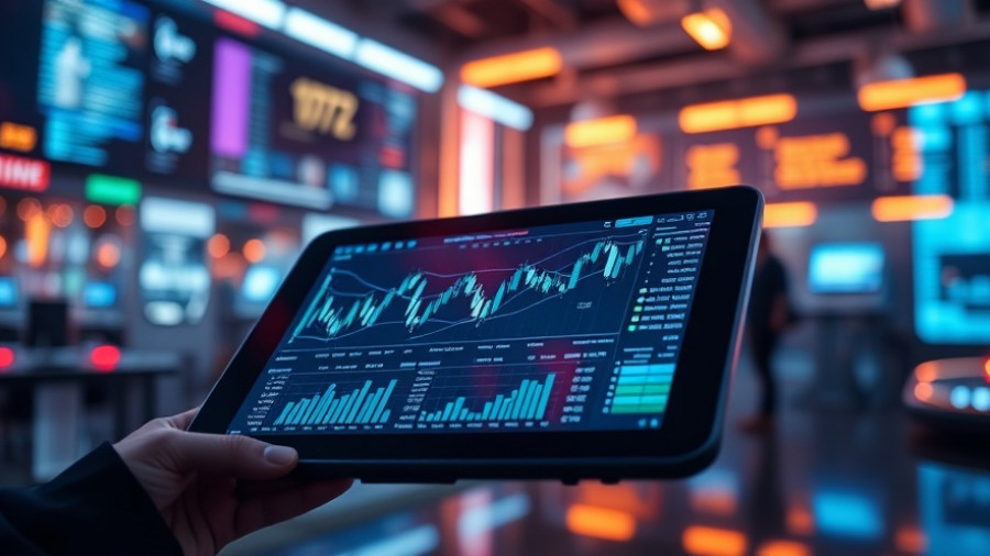 Futuristic display of asset management tools on a digital tablet.