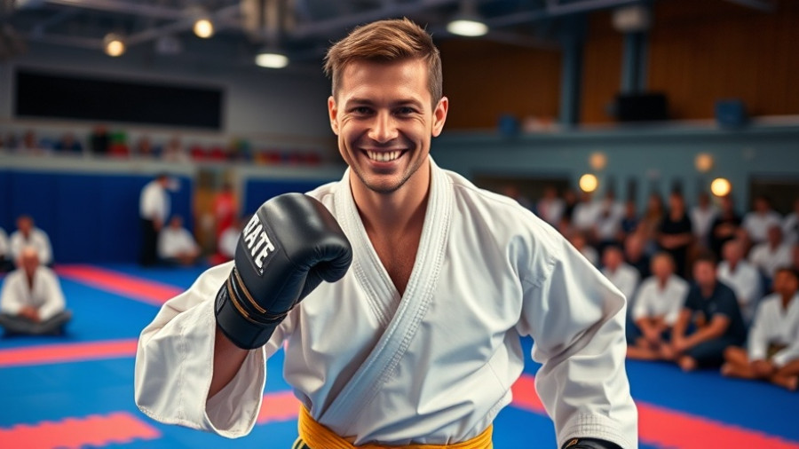 Karate champion at a martial arts event for Karate lessons Gurnee.