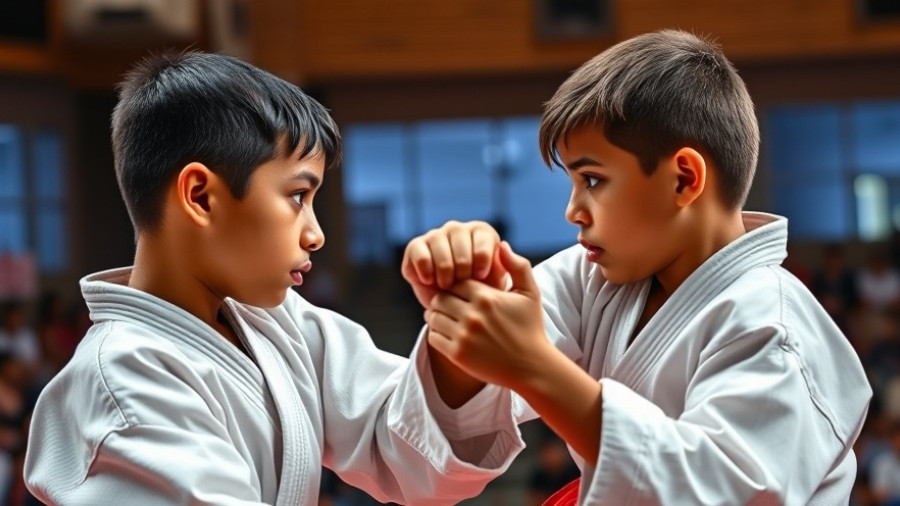 Karate championship match in Meghalaya featuring young athletes.
