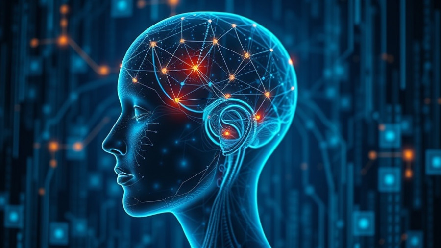 Futuristic healthcare technology neural network visualization in Muskegon.