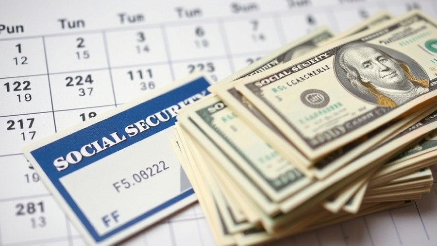 Close-up of Social Security cards and cash on calendar for November checks.