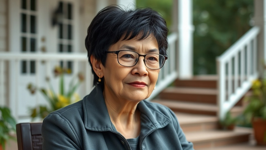 Mature woman outdoors exploring mother-daughter relationships in literature.